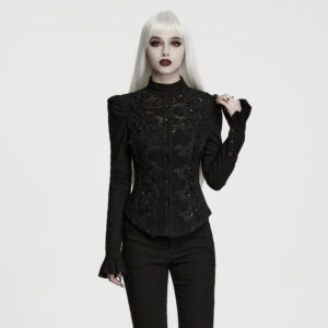 Goth Puff Sleeved Velvet Shirt