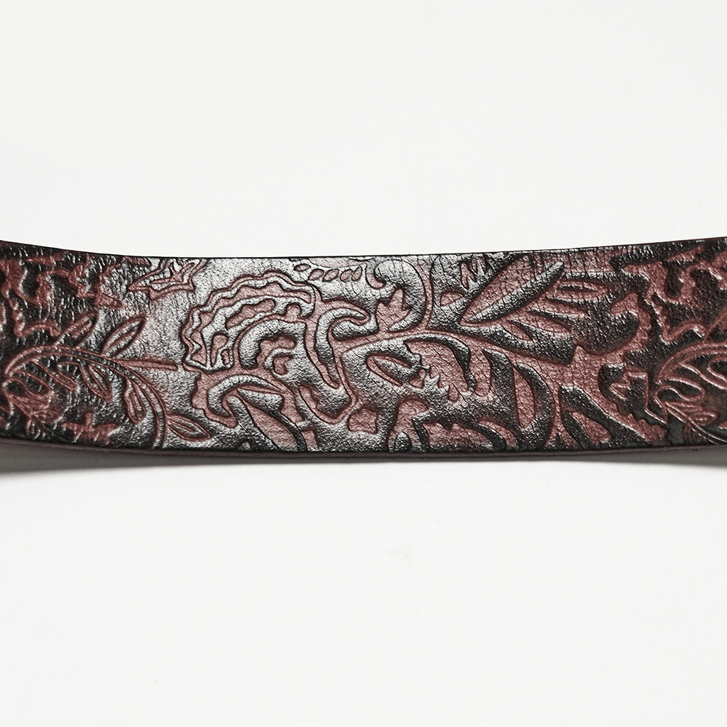Antiqued Leather Embossed Harness - Image 9