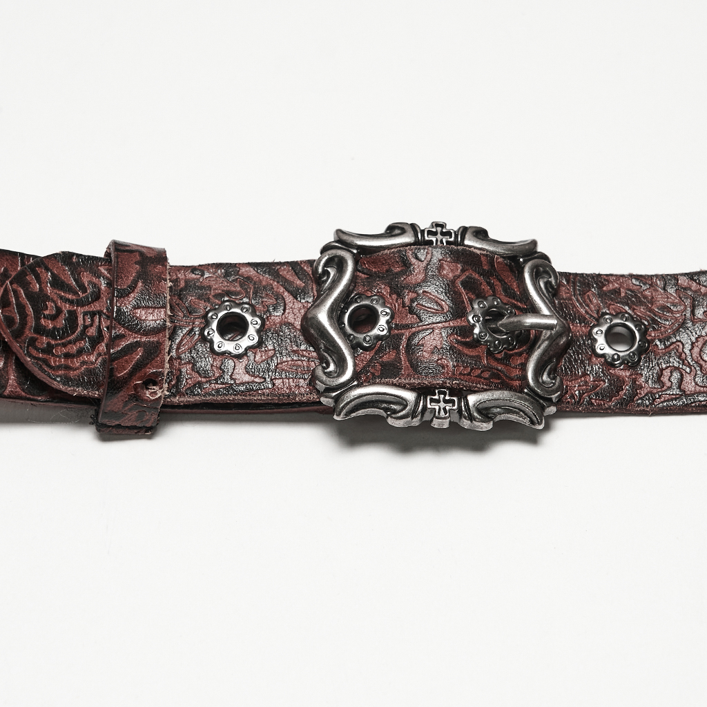 Antiqued Leather Embossed Harness - Image 8