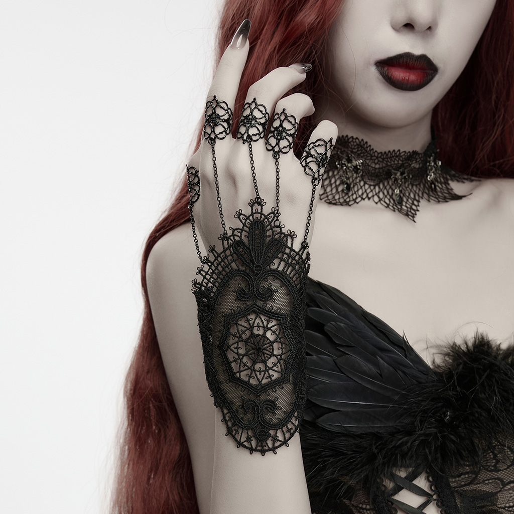 Vintage Gothic Elegant Lace Gloves - Image 2