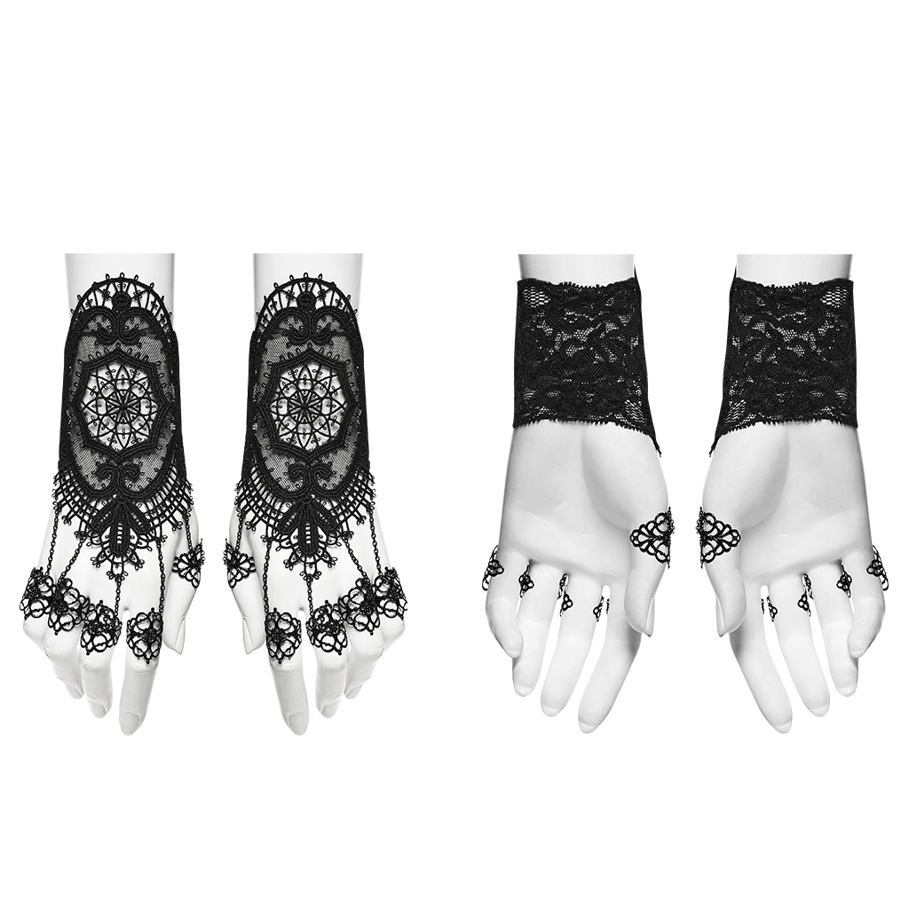 Vintage Gothic Elegant Lace Gloves - Image 5