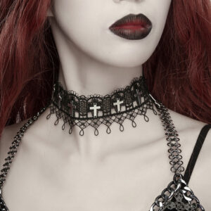 Cathedral Cross Lace Choker