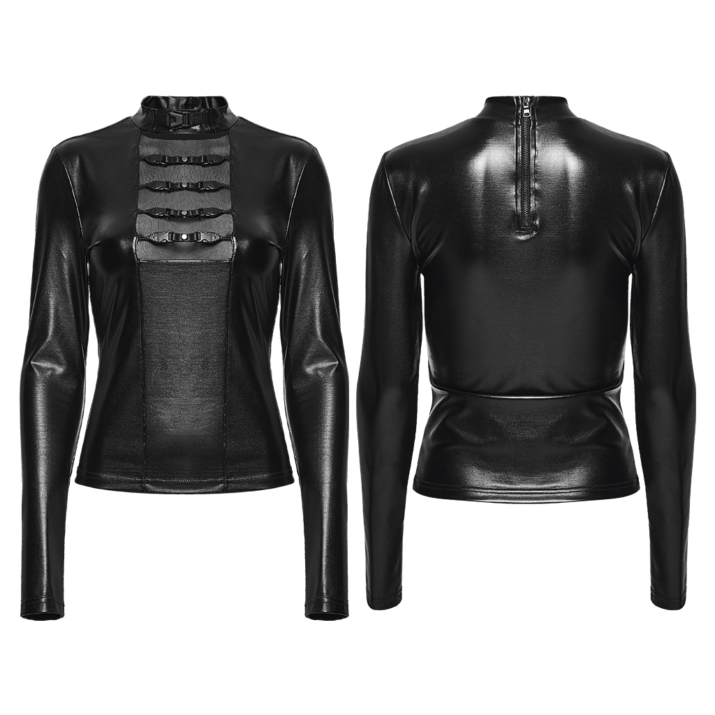Cyberpunk Buckle Long Sleeve T-Shirt - Image 5
