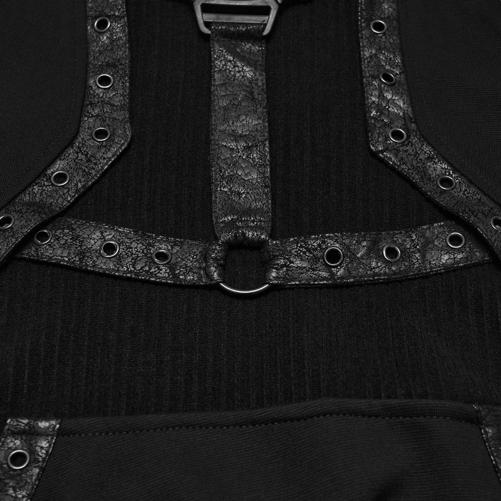 Punk High Neck Zipper Sweatshirt - Image 8