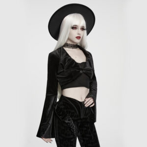 Goth Velvet Bat Short Jacket