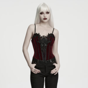Gothic Lace-Up Corset Red/Black