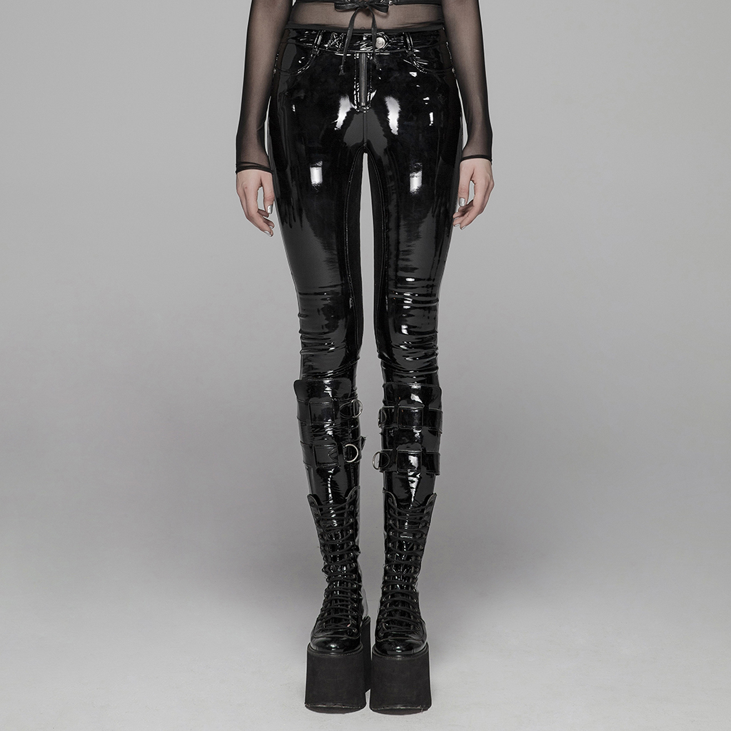 Punk Patent Leather Pants - Image 2