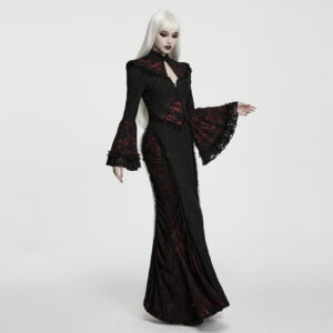 Gothic Dark Contrasting Dress Black/Red