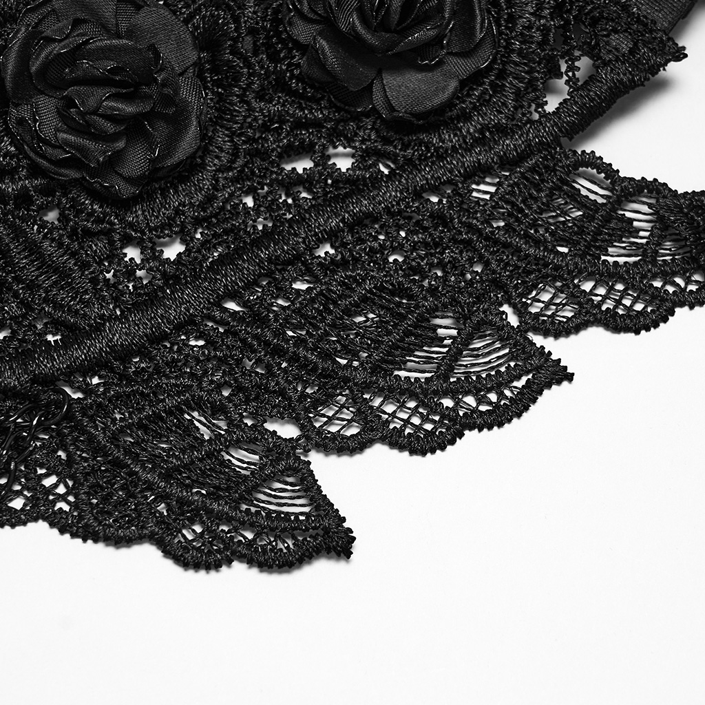 Gothic Dark Rose Chain And Lace Hip Harness - Image 8