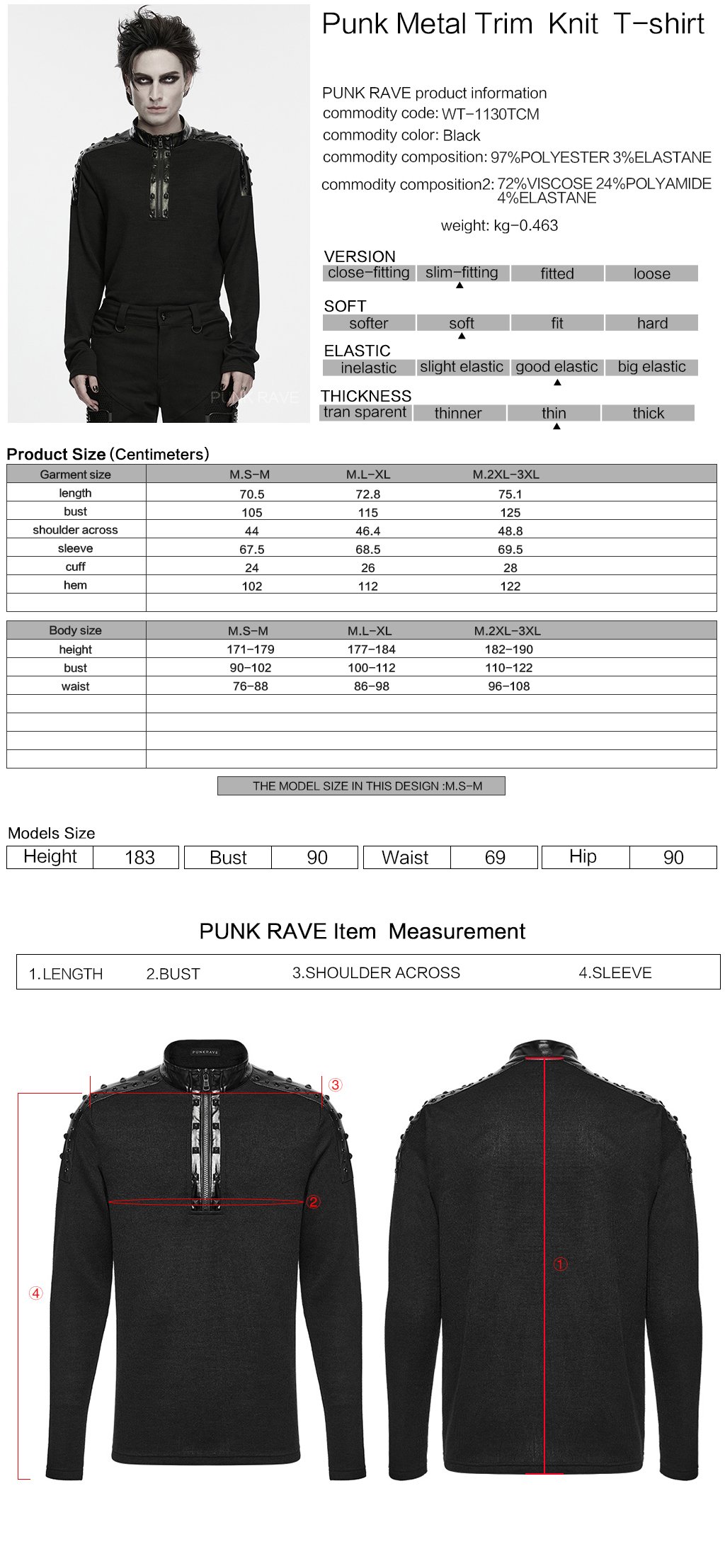 Punk Metal Trimmed Long Sleeve - Image 12
