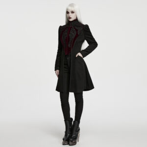 Goth Vintage Court Appliqué Coat Black/Red