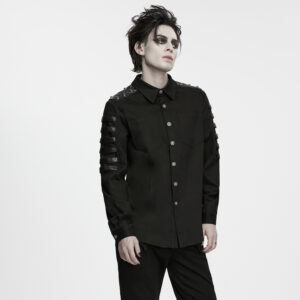 Button-Up Strapped-Sleeve Cargo Shirt