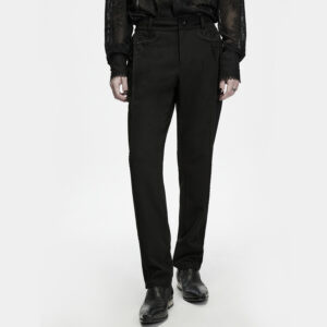 Dark Embossed Trimmed Trousers