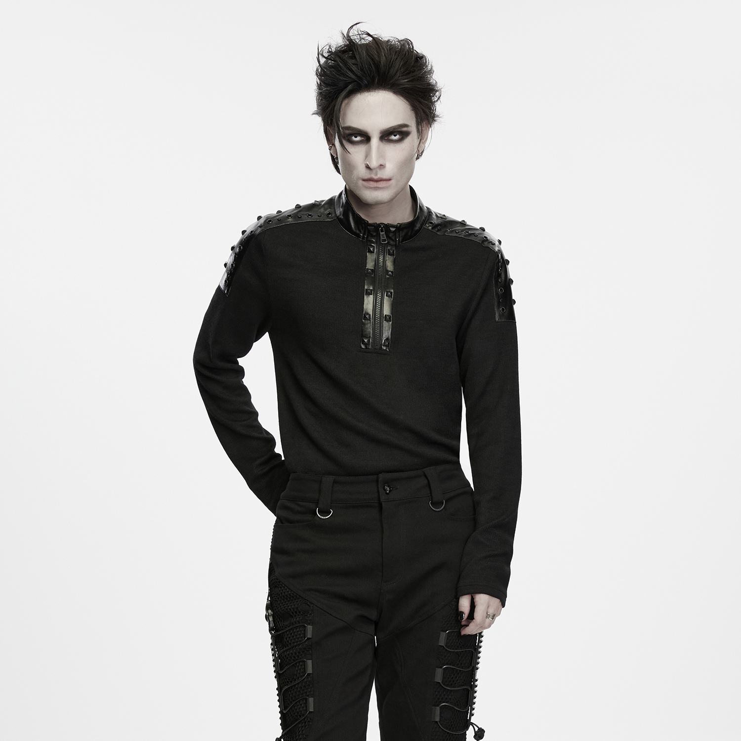 Punk Metal Trimmed Long Sleeve