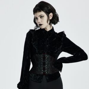 Main photo view of the WS-426YDF gothic top showcasing the main garment silhouette and design details