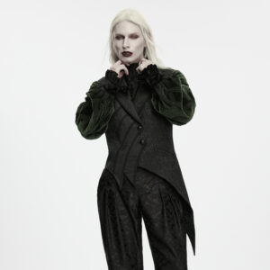 Gothic Asymmetrical Tailcoat Vest- Black