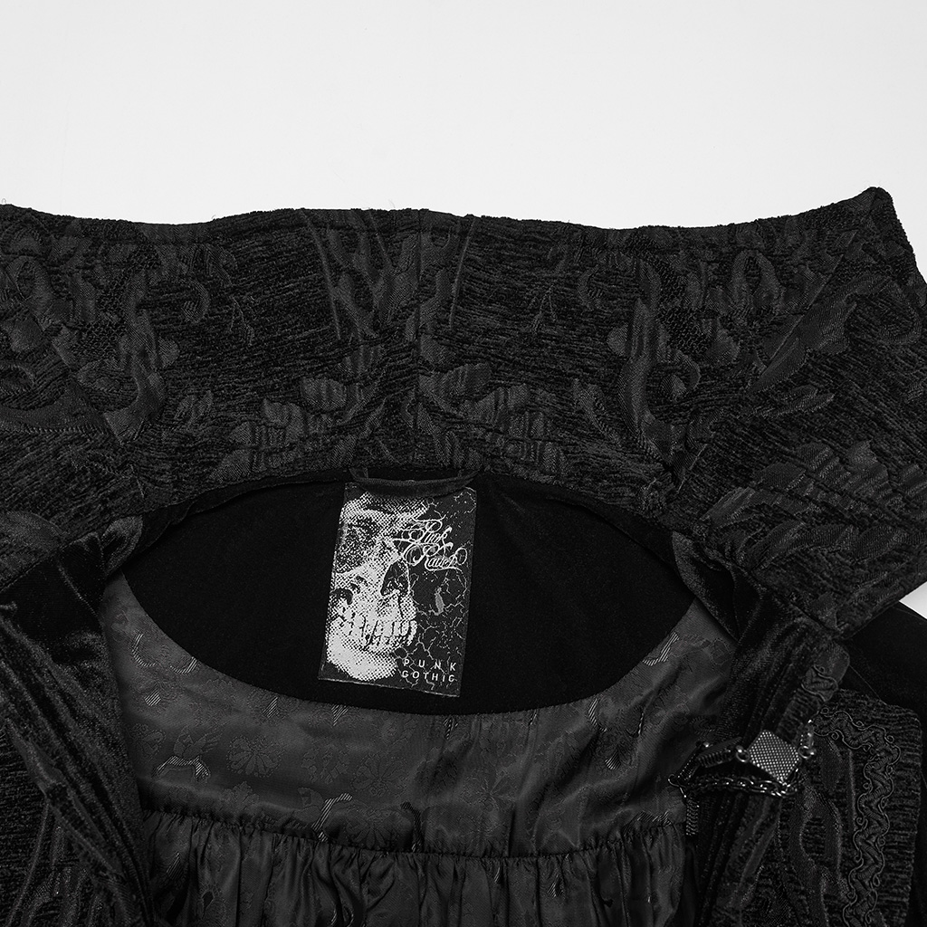Gothic Vampire Velvet Cloak- Black - Image 9