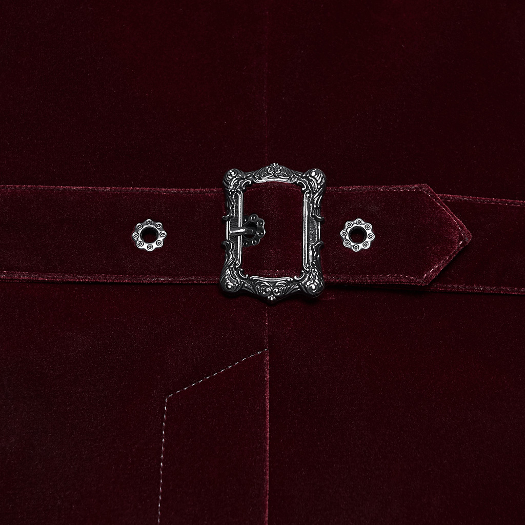 Gothic Burgundy Pattern Waistcoat - Image 11